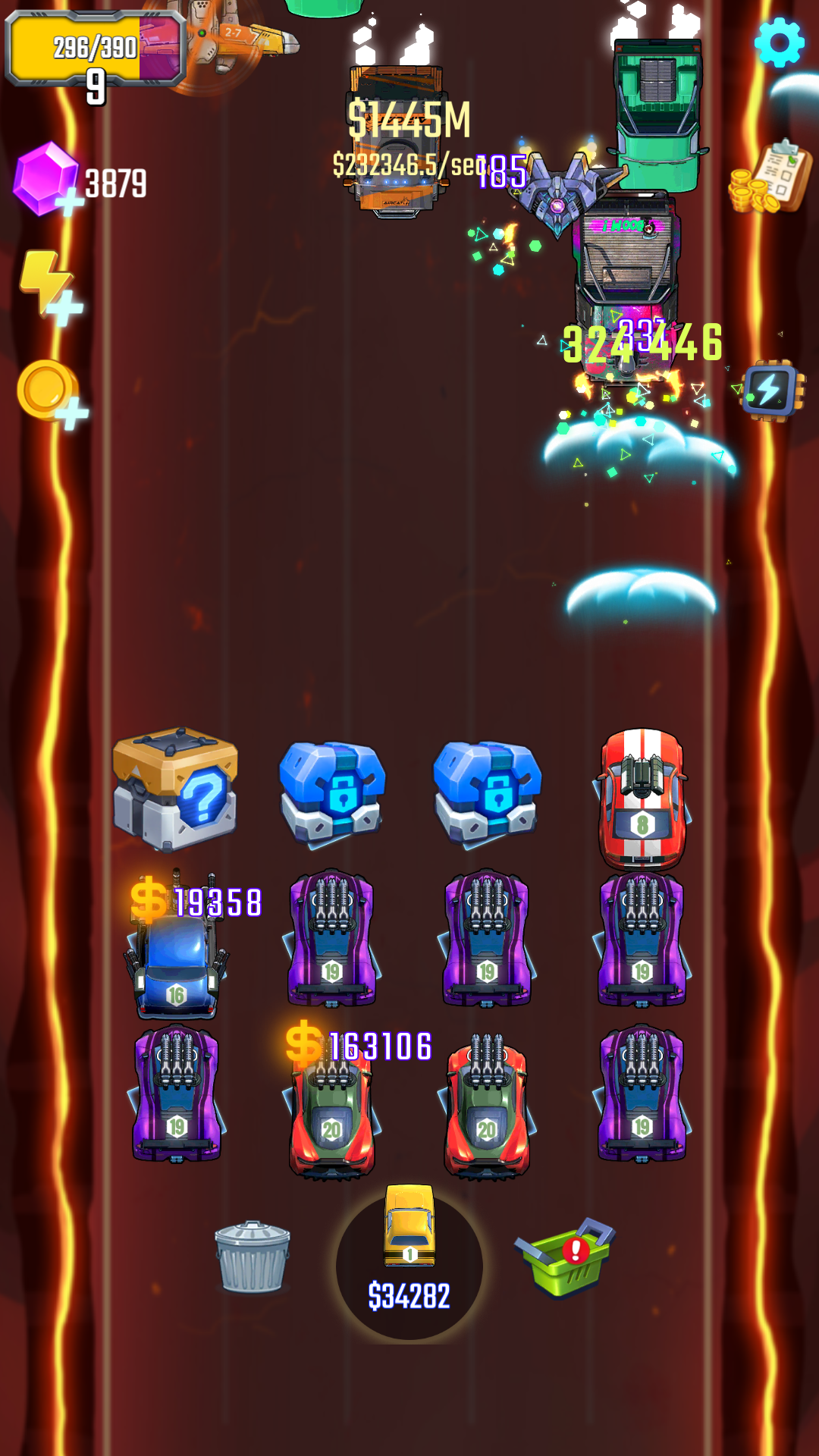 Merge Car Defense mobile wave defense action